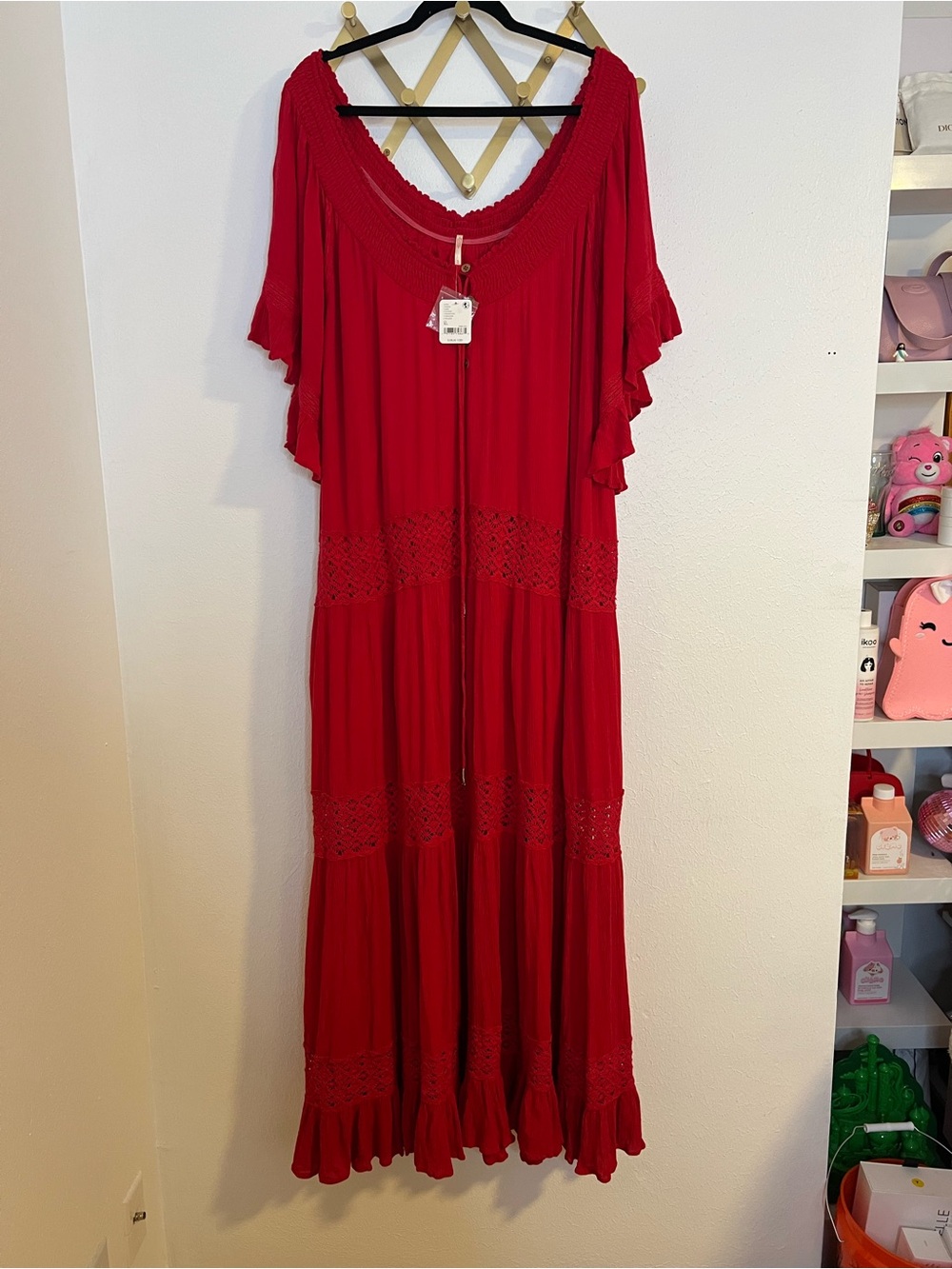 NWT Free People Maxi Dress with Crochet Insets